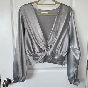 DO+BE Metallic Silver Blouse